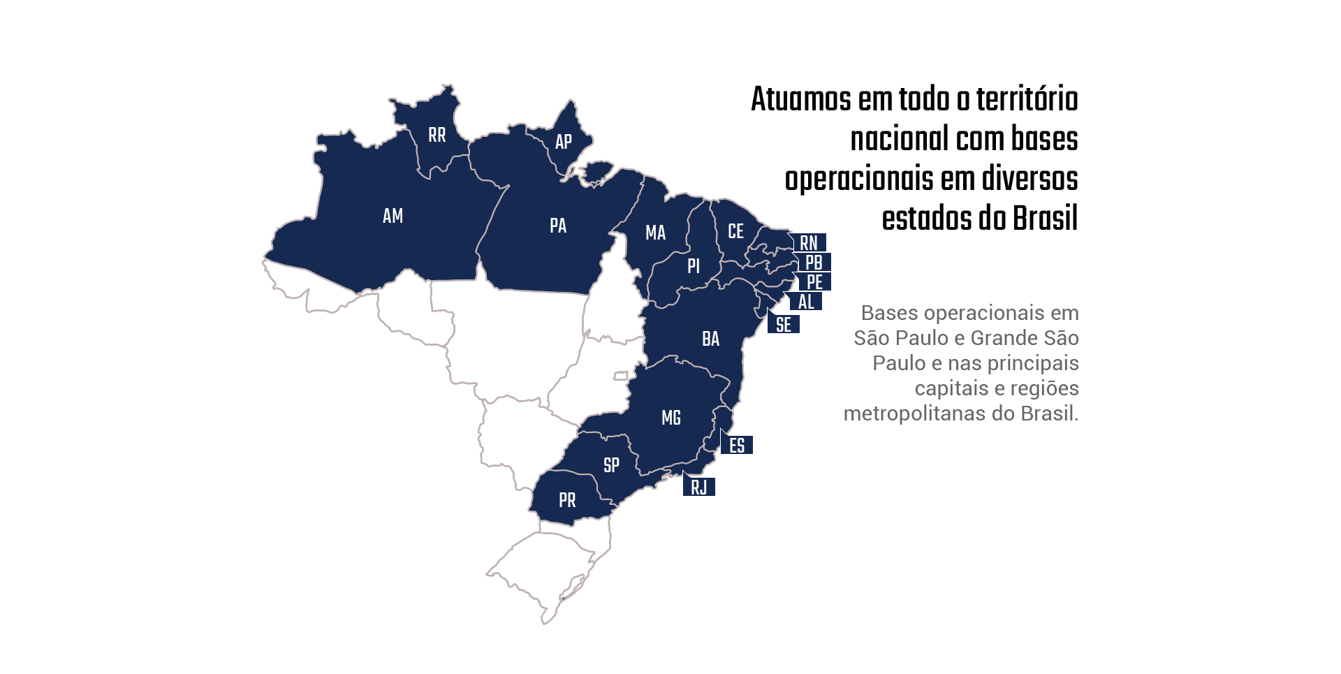 Mapa de atuação da Icomon